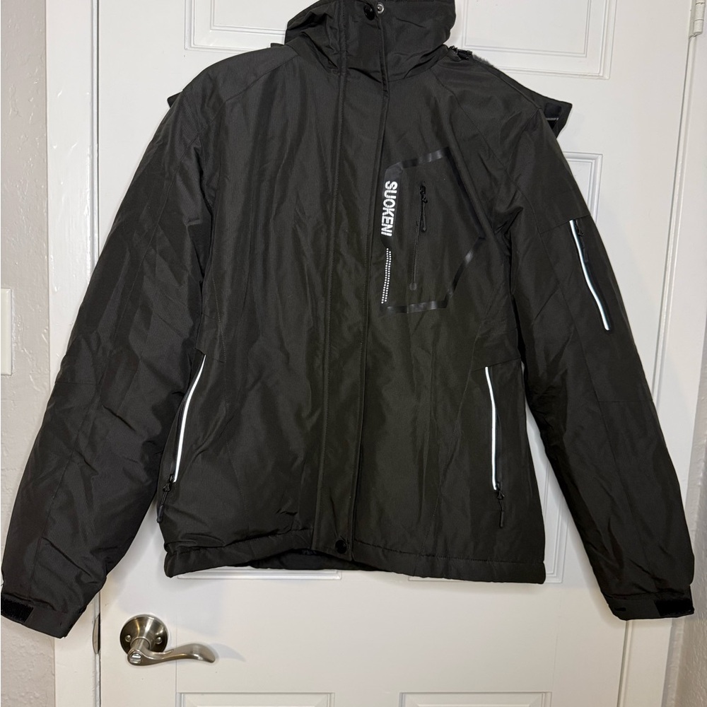 Black Womens fleece lined Jacket Medium